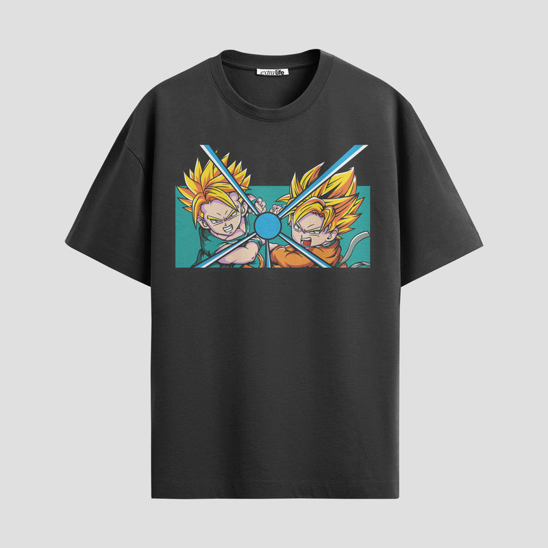 Playera urbana de anime y gaming ExtraLife MX, corte Standard Fit unisex ligero y transpirable en color Deep Black y Pure White, ropa de uso diario para gym y casual.
