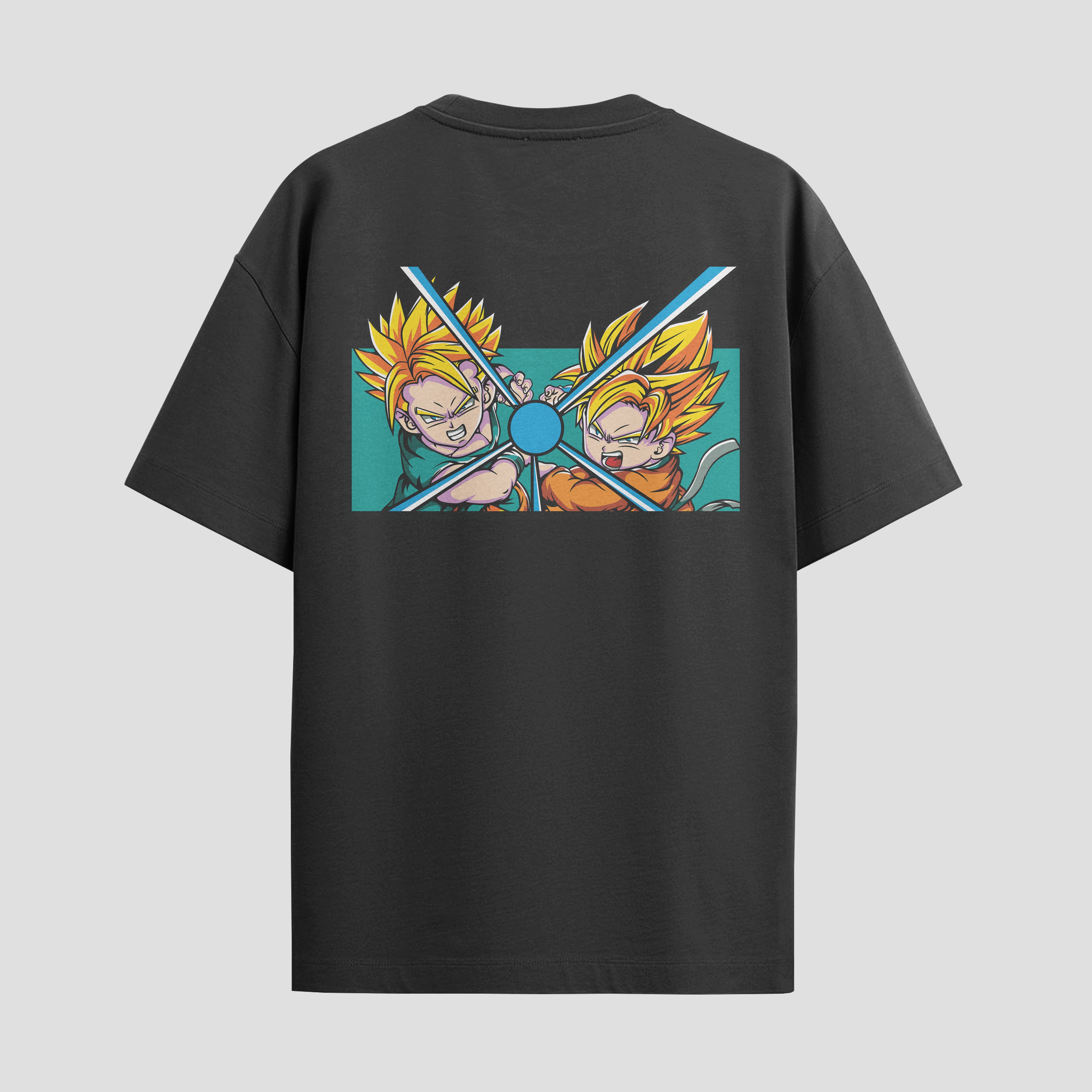 Playera urbana de anime y gaming ExtraLife MX, corte Standard Fit unisex ligero y transpirable en color Deep Black y Pure White, ropa de uso diario para gym y casual.