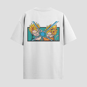 Playera urbana de anime y gaming ExtraLife MX, corte Standard Fit unisex ligero y transpirable en color Deep Black y Pure White, ropa de uso diario para gym y casual.