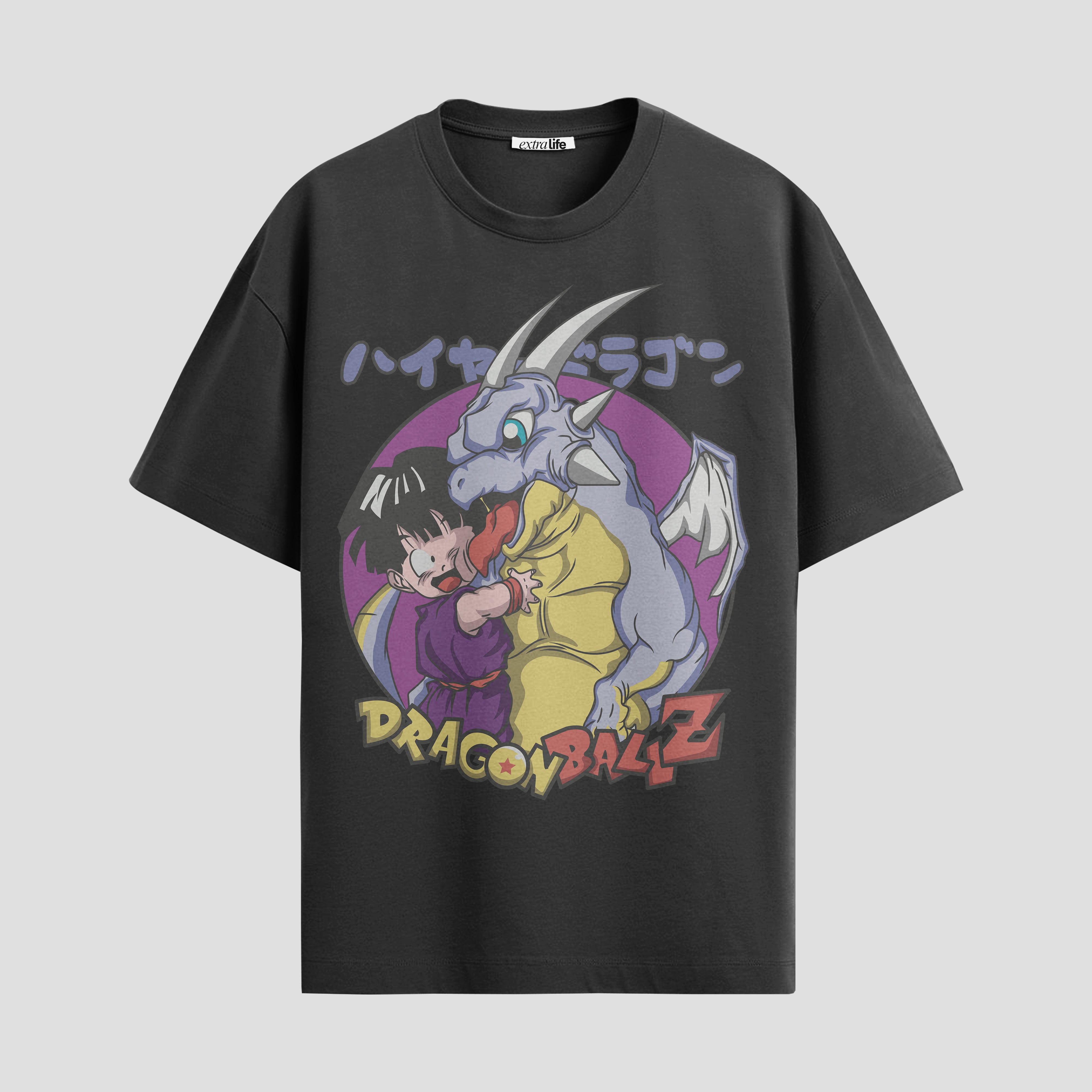Playera urbana de anime y gaming ExtraLife MX, corte Standard Fit unisex ligero y transpirable en color Deep Black y Pure White, ropa de uso diario para gym y casual.