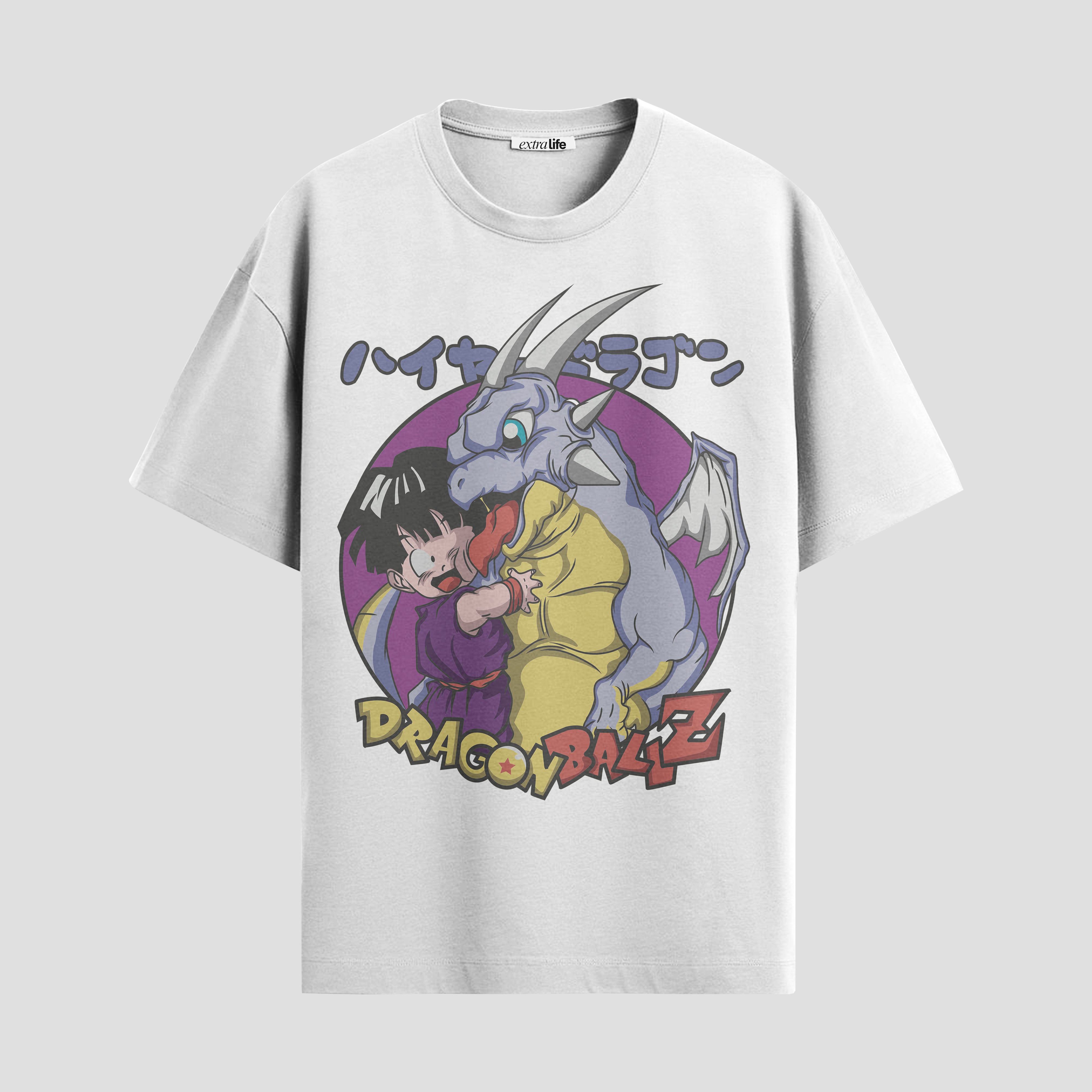 Playera urbana de anime y gaming ExtraLife MX, corte Standard Fit unisex ligero y transpirable en color Deep Black y Pure White, ropa de uso diario para gym y casual.
