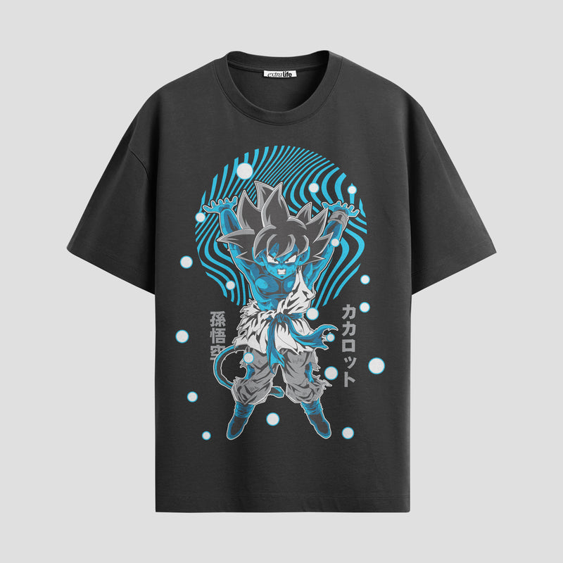 Playera urbana de anime y gaming ExtraLife MX, corte Standard Fit unisex ligero y transpirable en color Deep Black y Pure White, ropa de uso diario para gym y casual.
