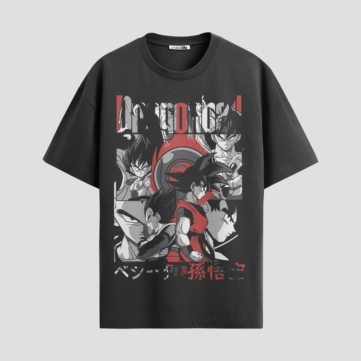 Playera urbana de anime y gaming ExtraLife MX, corte Classic Premium unisex ligero y transpirable en color Deep Black y Pure White, ropa de uso diario para gym y casual.