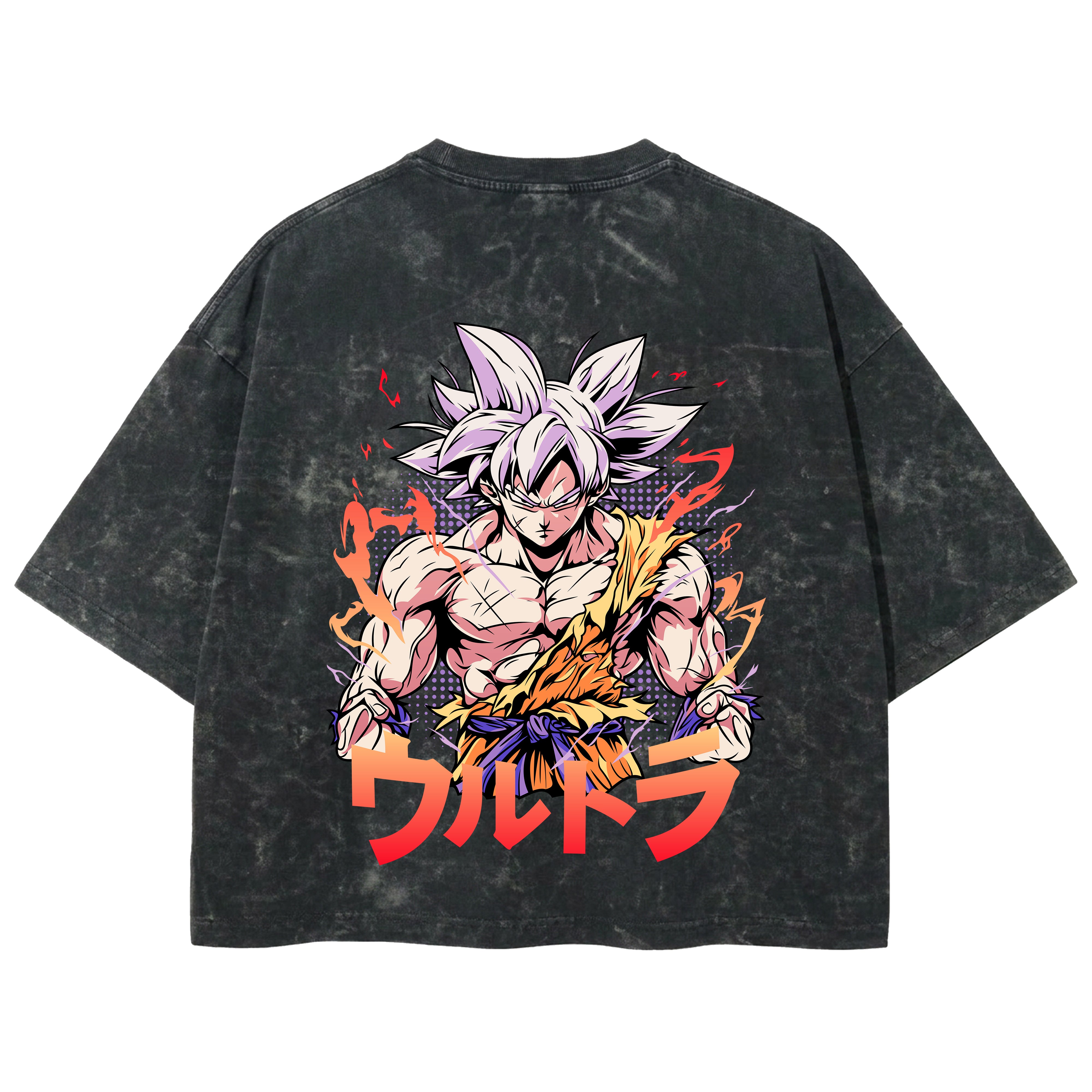 Playera streetwear premium de anime y gaming ExtraLife MX, corte boxy deluxe mineral wash heavyweight en color Acid Wash, moda urbana mexicana de culto.