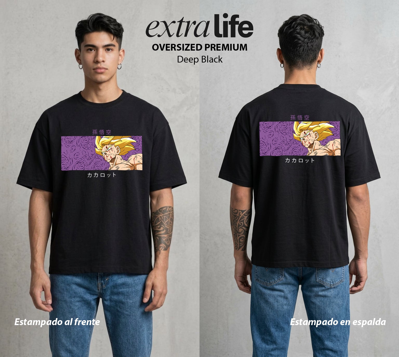 El Poder de las Esferas | Poder sin Limite #00770 - Playera Oversized Premium | Deep Black - Foto en modelo