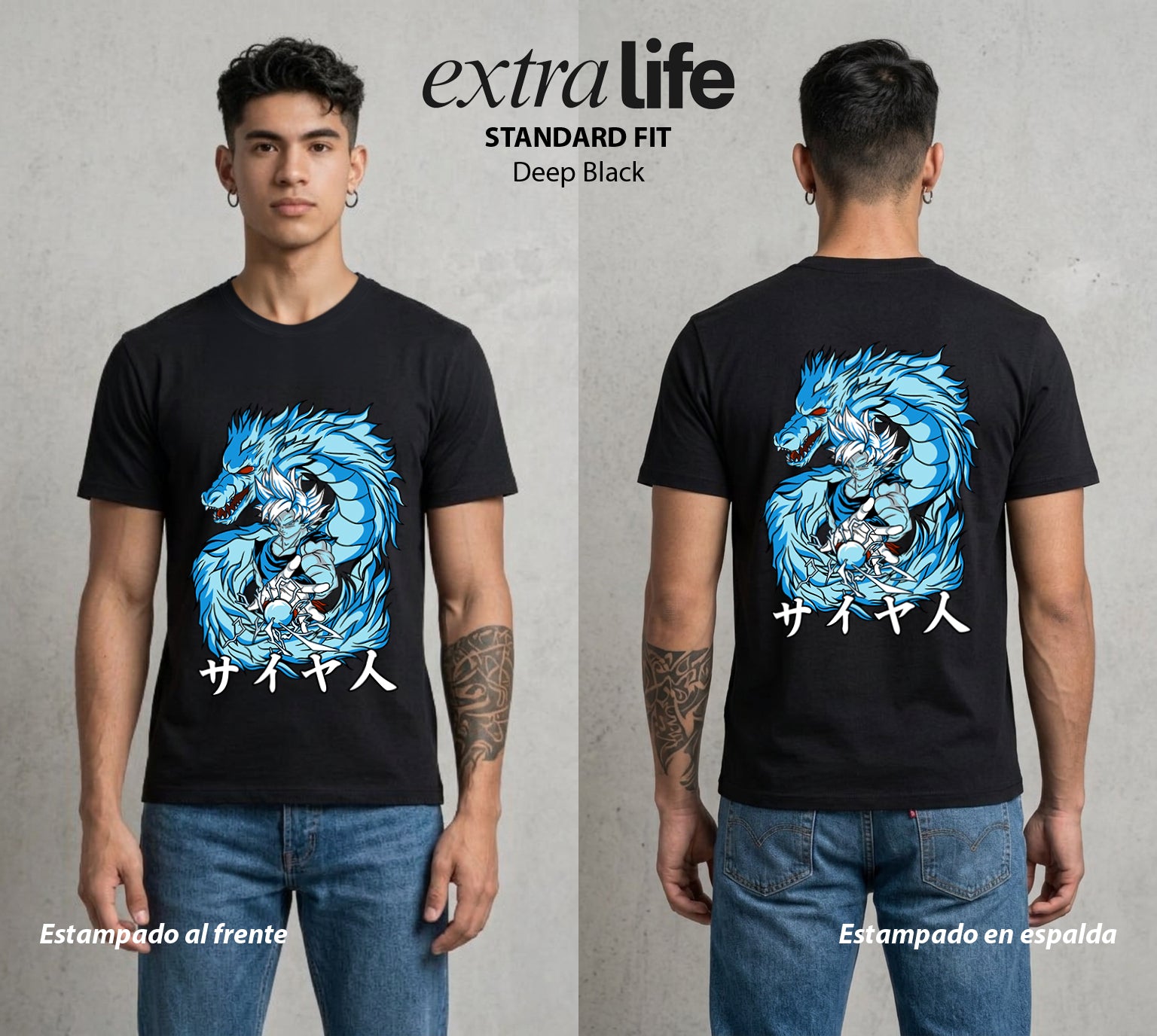 El Poder de las Esferas | El Campeon del Universo #00773 - Playera Standard Fit | Deep Black - Foto en modelo