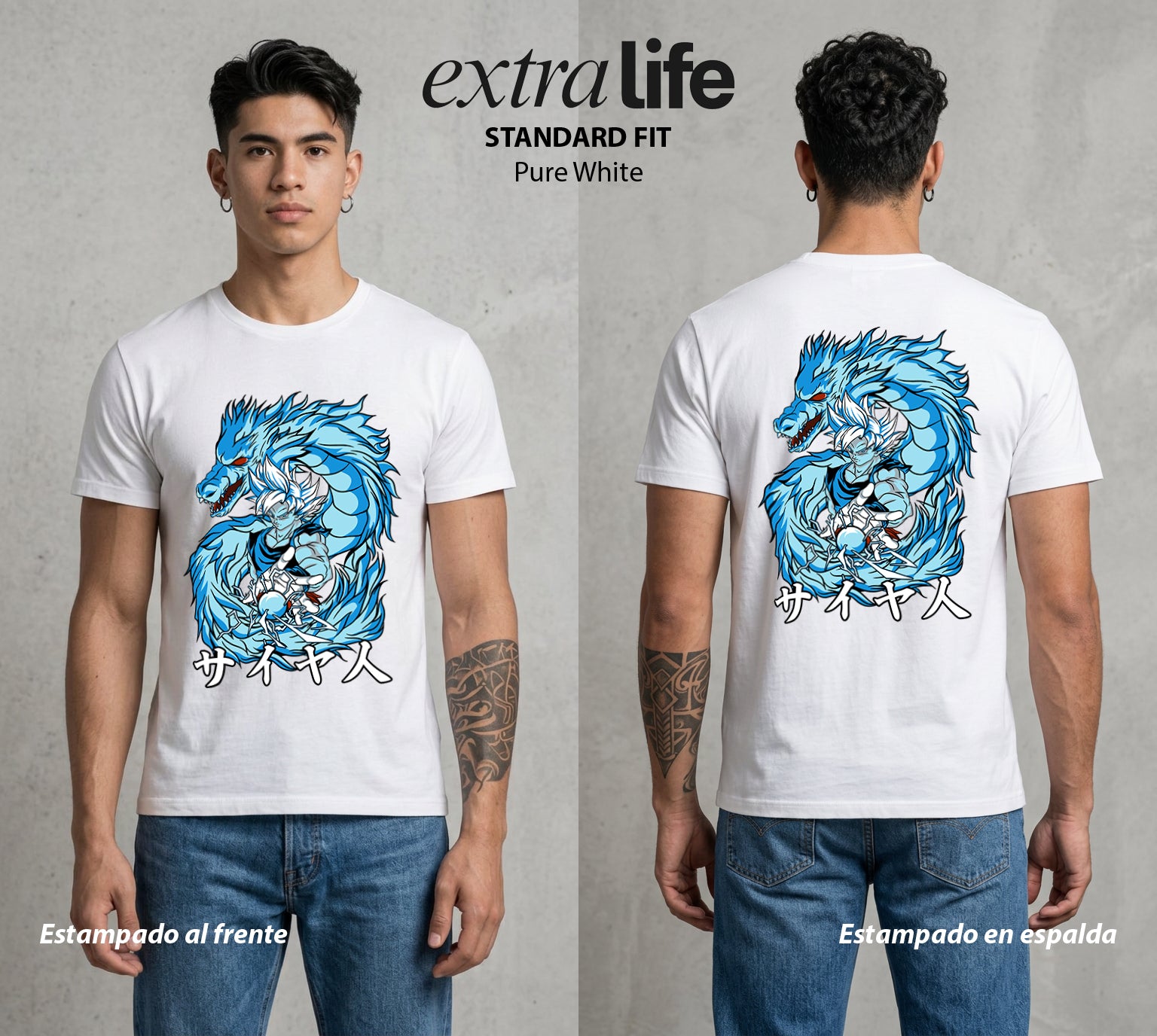 El Poder de las Esferas | El Campeon del Universo #00773 - Playera Standard Fit | Pure White - Foto en modelo