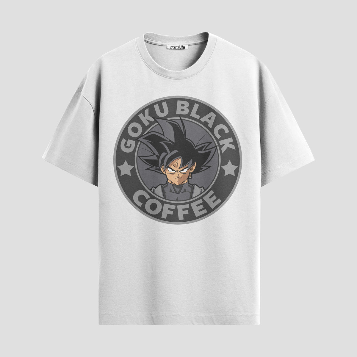 Playera urbana de anime y gaming ExtraLife MX, corte Classic Premium unisex ligero y transpirable en color Deep Black y Pure White, ropa de uso diario para gym y casual.