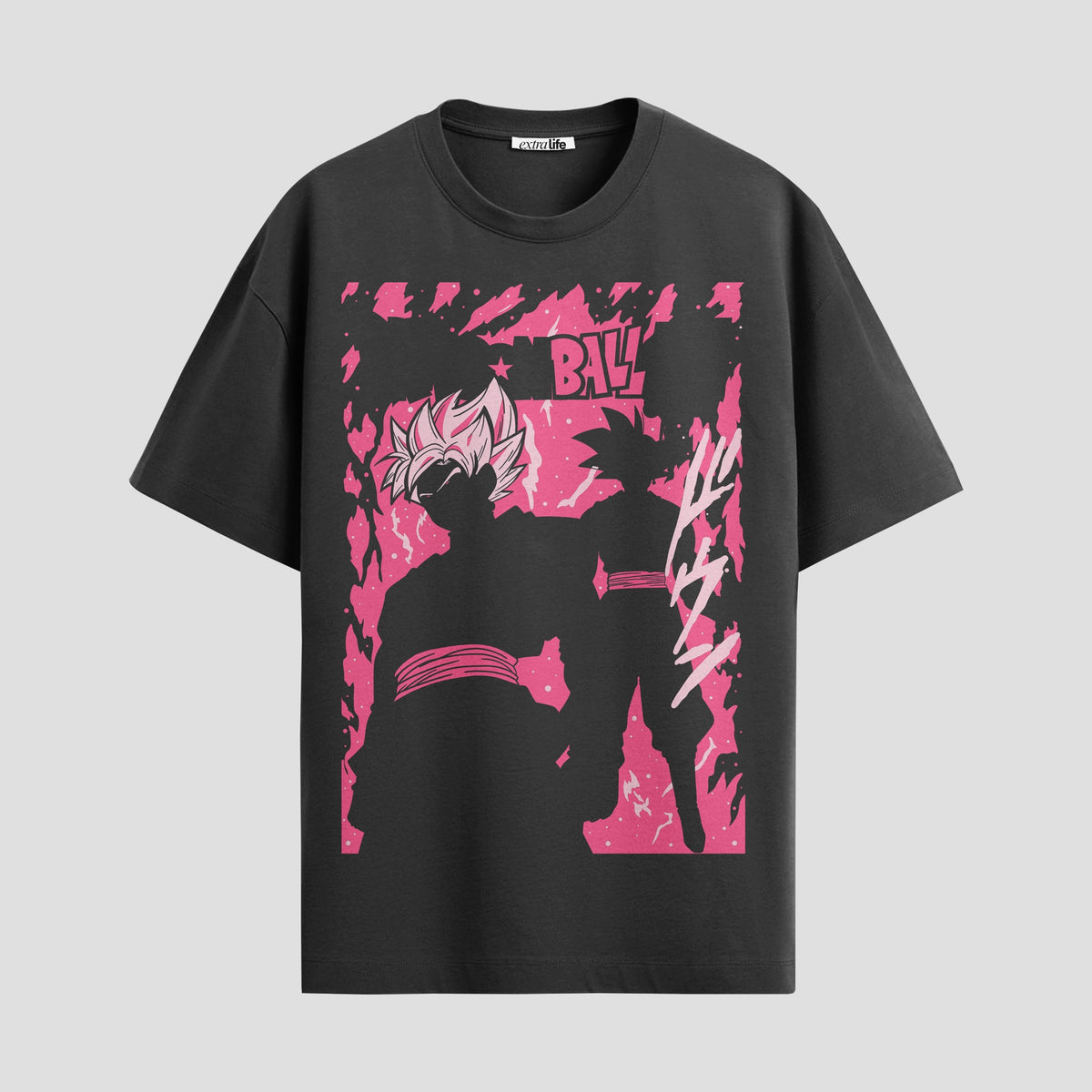 Playera urbana de anime y gaming ExtraLife MX, corte Classic Premium unisex ligero y transpirable en color Deep Black y Pure White, ropa de uso diario para gym y casual.