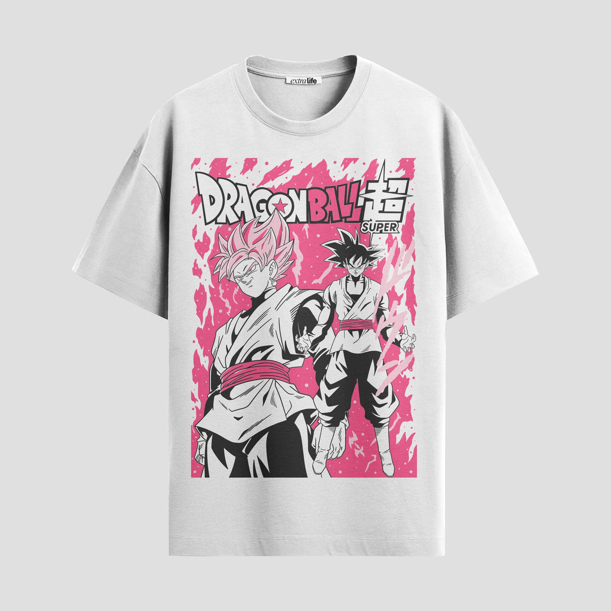 Playera urbana de anime y gaming ExtraLife MX, corte Classic Premium unisex ligero y transpirable en color Deep Black y Pure White, ropa de uso diario para gym y casual.