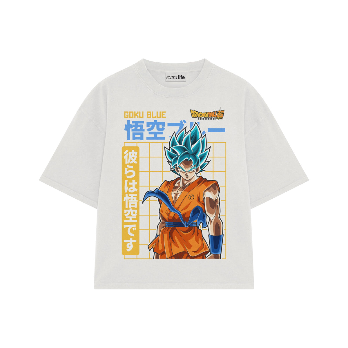 Playera streetwear premium de anime y gaming ExtraLife MX, corte oversized drop shoulder ligero y fresco en color Deep Black y Off-White, moda urbana mexicana de culto.