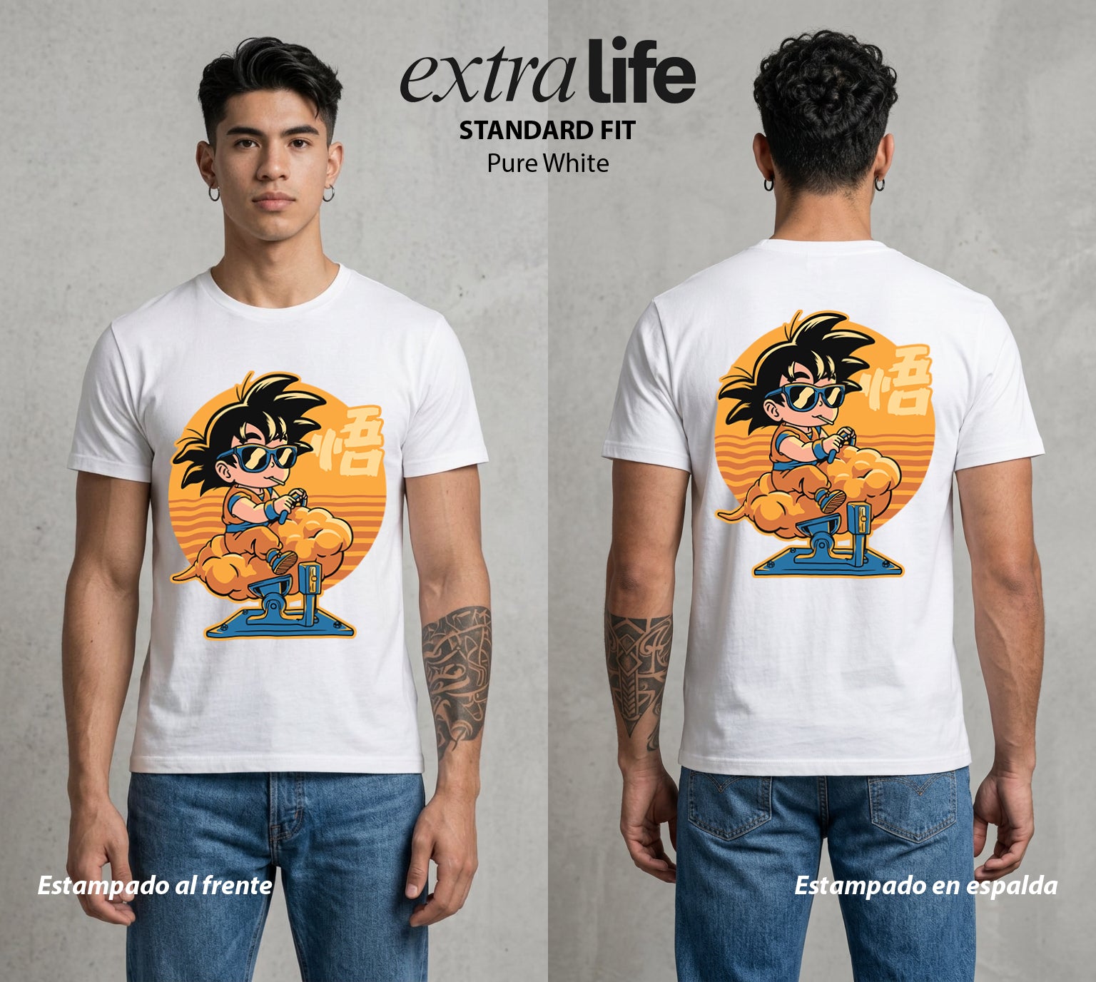 El Poder de las Esferas | Guerrero de las Estrellas #00781 - Playera Standard Fit | Pure White - Foto en modelo