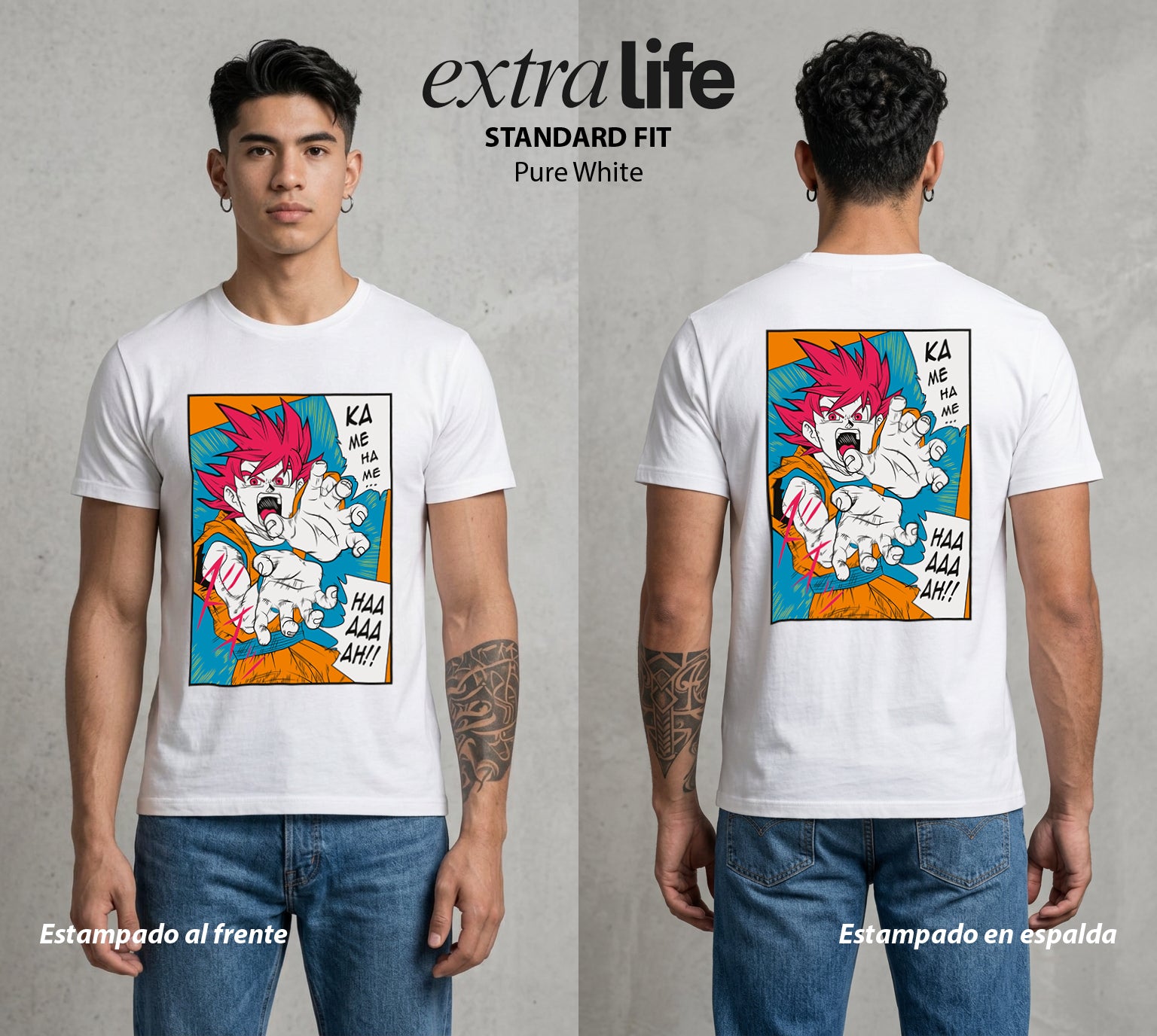 El Poder de las Esferas | Guerrero de las Estrellas #00783 - Playera Standard Fit | Pure White - Foto en modelo