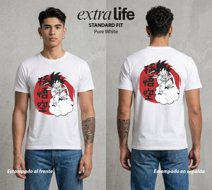 El Poder de las Esferas | Guerrero de las Estrellas #00784 - Playera Standard Fit | Pure White - Foto en modelo
