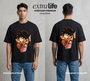 El Poder de las Esferas | Guerrero de las Estrellas #00789 - Playera Oversized Premium | Deep Black - Foto en modelo