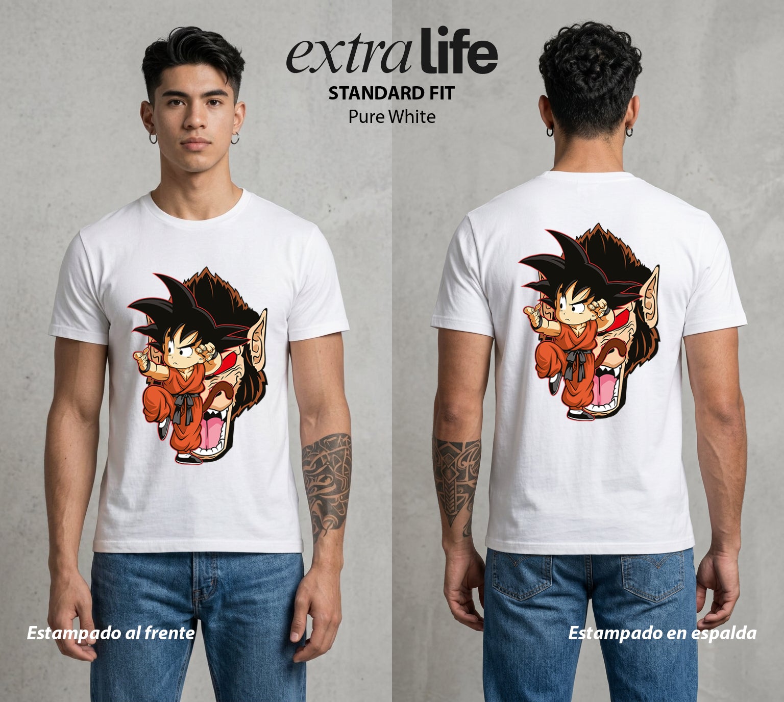 El Poder de las Esferas | Guerrero de las Estrellas #00789 - Playera Standard Fit | Pure White - Foto en modelo
