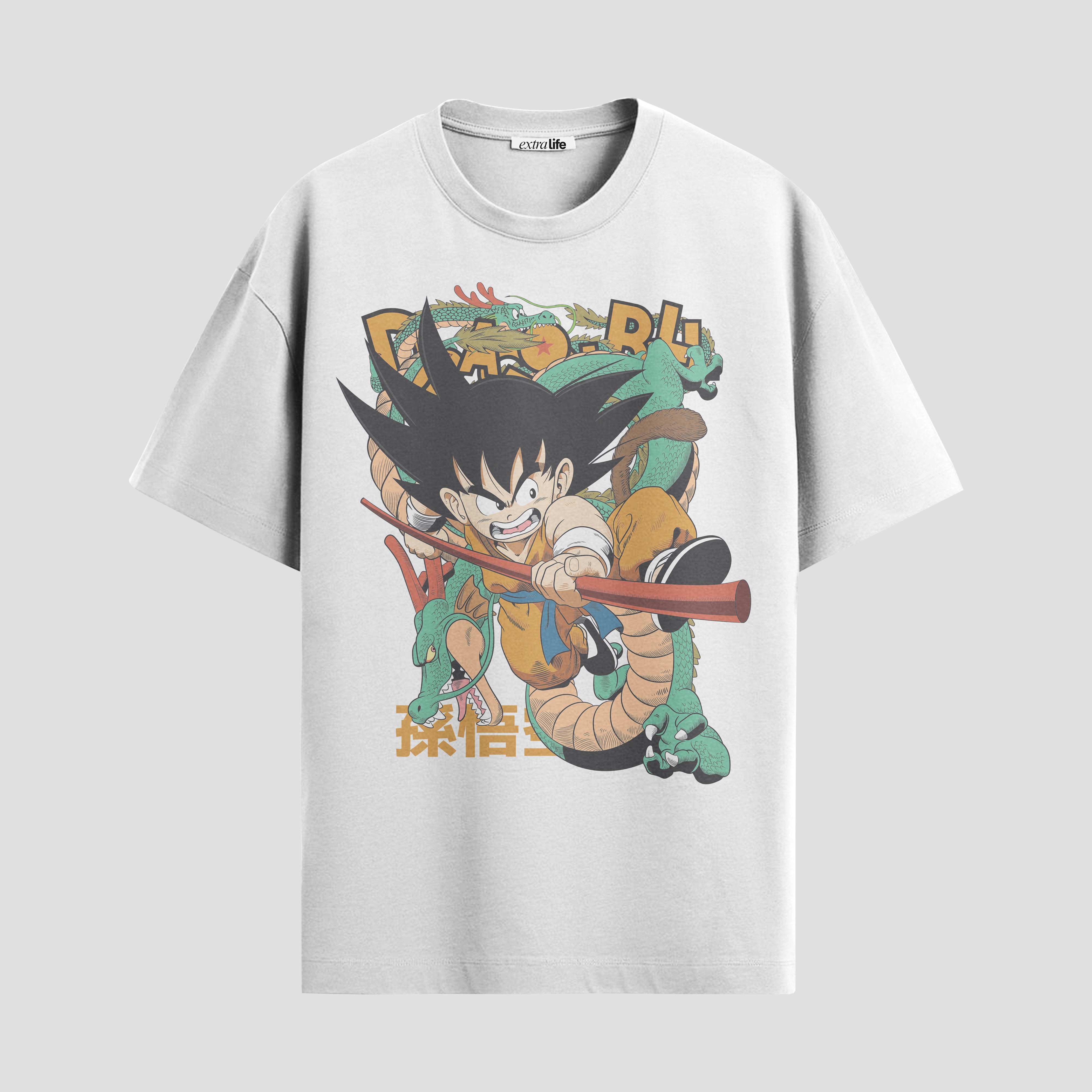 Playera urbana de anime y gaming ExtraLife MX, corte Standard Fit unisex ligero y transpirable en color Deep Black y Pure White, ropa de uso diario para gym y casual.