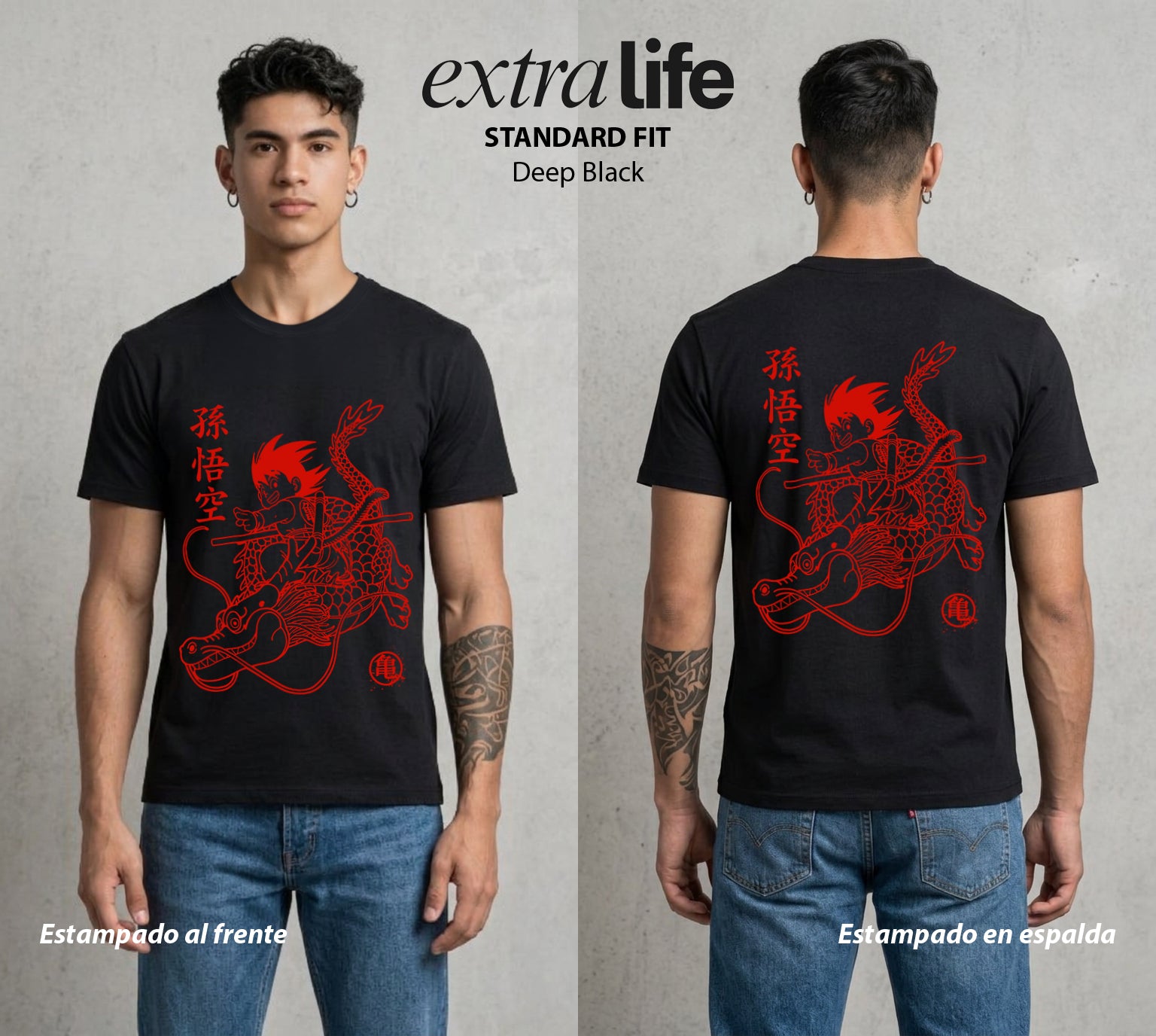 El Poder de las Esferas | Fuerza del Instinto #00791 - Playera Standard Fit | Deep Black - Foto en modelo