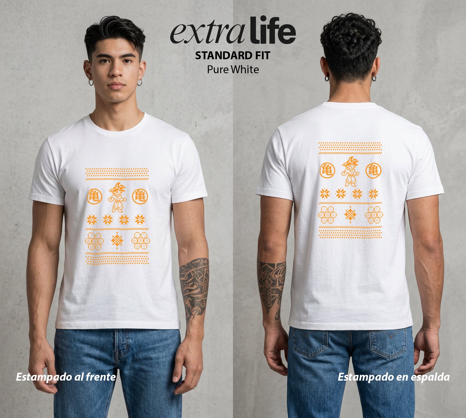 El Poder de las Esferas | Guerrero de las Estrellas #00793 - Playera Standard Fit | Pure White - Foto en modelo