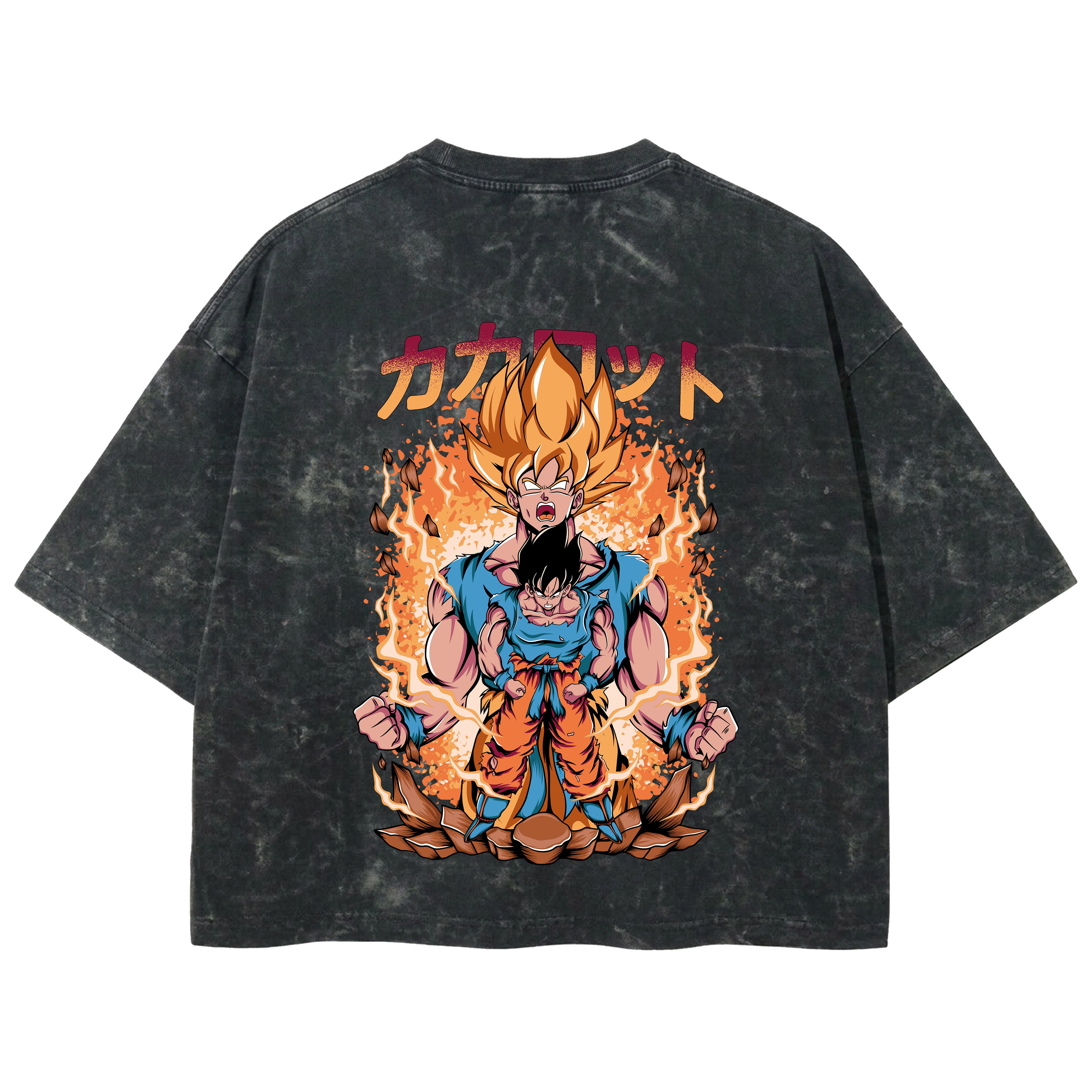 Playera streetwear premium de anime y gaming ExtraLife MX, corte boxy deluxe mineral wash heavyweight en color Acid Wash, moda urbana mexicana de culto.
