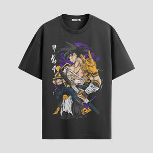 Playera urbana de anime y gaming ExtraLife MX, corte Standard Fit unisex ligero y transpirable en color Deep Black y Pure White, ropa de uso diario para gym y casual.