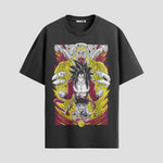Playera urbana de anime y gaming ExtraLife MX, corte Standard Fit unisex ligero y transpirable en color Deep Black y Pure White, ropa de uso diario para gym y casual.