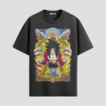 Playera urbana de anime y gaming ExtraLife MX, corte Standard Fit unisex ligero y transpirable en color Deep Black y Pure White, ropa de uso diario para gym y casual.