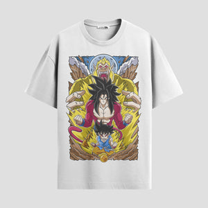 Playera urbana de anime y gaming ExtraLife MX, corte Standard Fit unisex ligero y transpirable en color Deep Black y Pure White, ropa de uso diario para gym y casual.