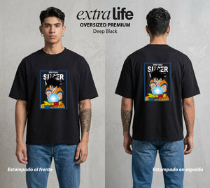 El Poder de las Esferas | Guerrero de las Estrellas #00800 - Playera Oversized Premium | Deep Black - Foto en modelo