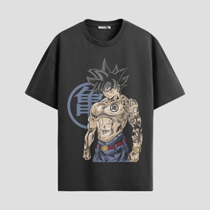 Playera urbana de anime y gaming ExtraLife MX, corte Standard Fit unisex ligero y transpirable en color Deep Black y Pure White, ropa de uso diario para gym y casual.