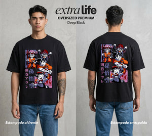 El Poder de las Esferas | La Robotita Traviesa #00804 - Playera Oversized Premium | Deep Black - Foto en modelo