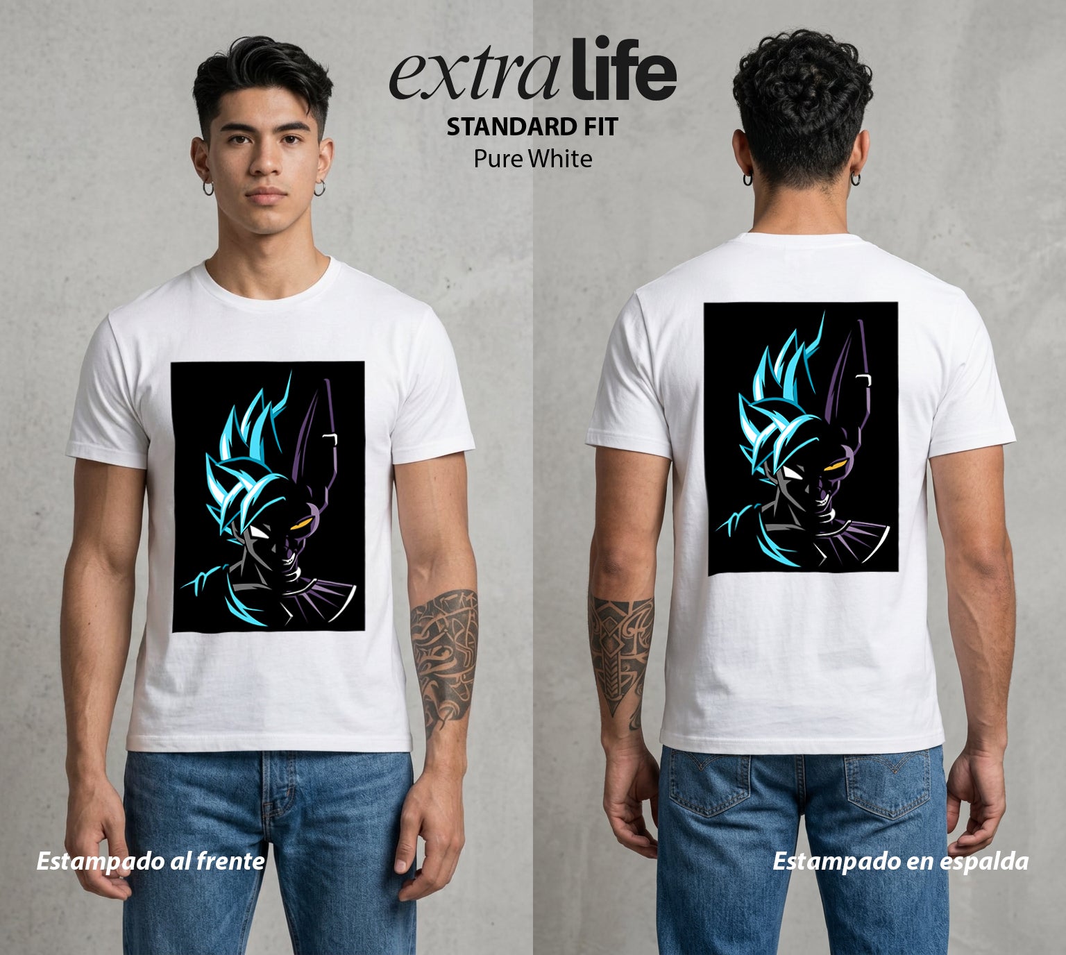 El Poder de las Esferas | Guerrero de las Estrellas #00805 - Playera Standard Fit | Pure White - Foto en modelo