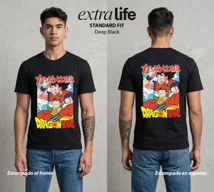 El Poder de las Esferas | El Hijo del Guerrero #00808 - Playera Standard Fit | Deep Black - Foto en modelo