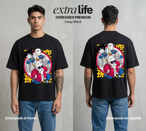 El Poder de las Esferas | El Ermitaño Tortuga #00811 - Playera Oversized Premium | Deep Black - Foto en modelo