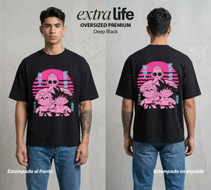 El Poder de las Esferas | El Ermitaño Tortuga #00812 - Playera Oversized Premium | Deep Black - Foto en modelo