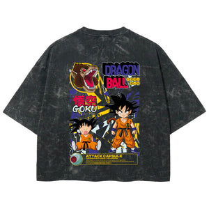 Playera streetwear premium de anime y gaming ExtraLife MX, corte boxy deluxe mineral wash heavyweight en color Acid Wash, moda urbana mexicana de culto.