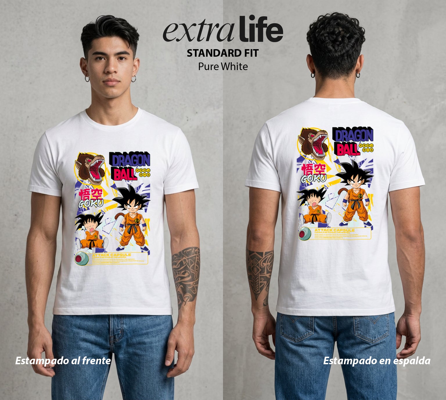 El Poder de las Esferas | Guerrero de las Estrellas #00814 - Playera Standard Fit | Pure White - Foto en modelo