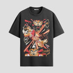 Playera urbana de anime y gaming ExtraLife MX, corte Standard Fit unisex ligero y transpirable en color Deep Black y Pure White, ropa de uso diario para gym y casual.