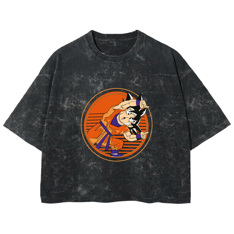 Playera streetwear premium de anime y gaming ExtraLife MX, corte boxy deluxe mineral wash heavyweight en color Acid Wash, moda urbana mexicana de culto.