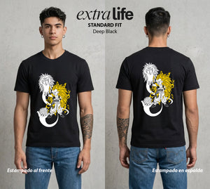 El Poder de las Esferas | Los Hijos Fusionados #00822 - Playera Standard Fit | Deep Black - Foto en modelo