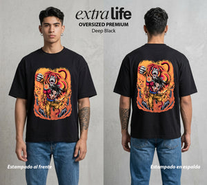 El Poder de las Esferas | El Gran Mono #00826 - Playera Oversized Premium | Deep Black - Foto en modelo