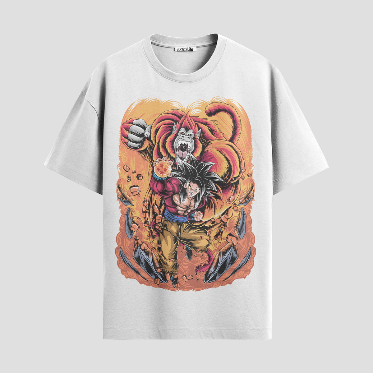 Playera urbana de anime y gaming ExtraLife MX, corte Classic Premium unisex ligero y transpirable en color Deep Black y Pure White, ropa de uso diario para gym y casual.
