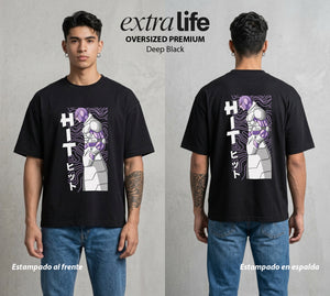 El Poder de las Esferas | El Asesino del Tiempo #00827 - Playera Oversized Premium | Deep Black - Foto en modelo