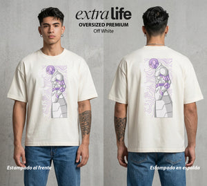 El Poder de las Esferas | El Asesino del Tiempo #00827 - Playera Oversized Premium | Off White - Foto en modelo