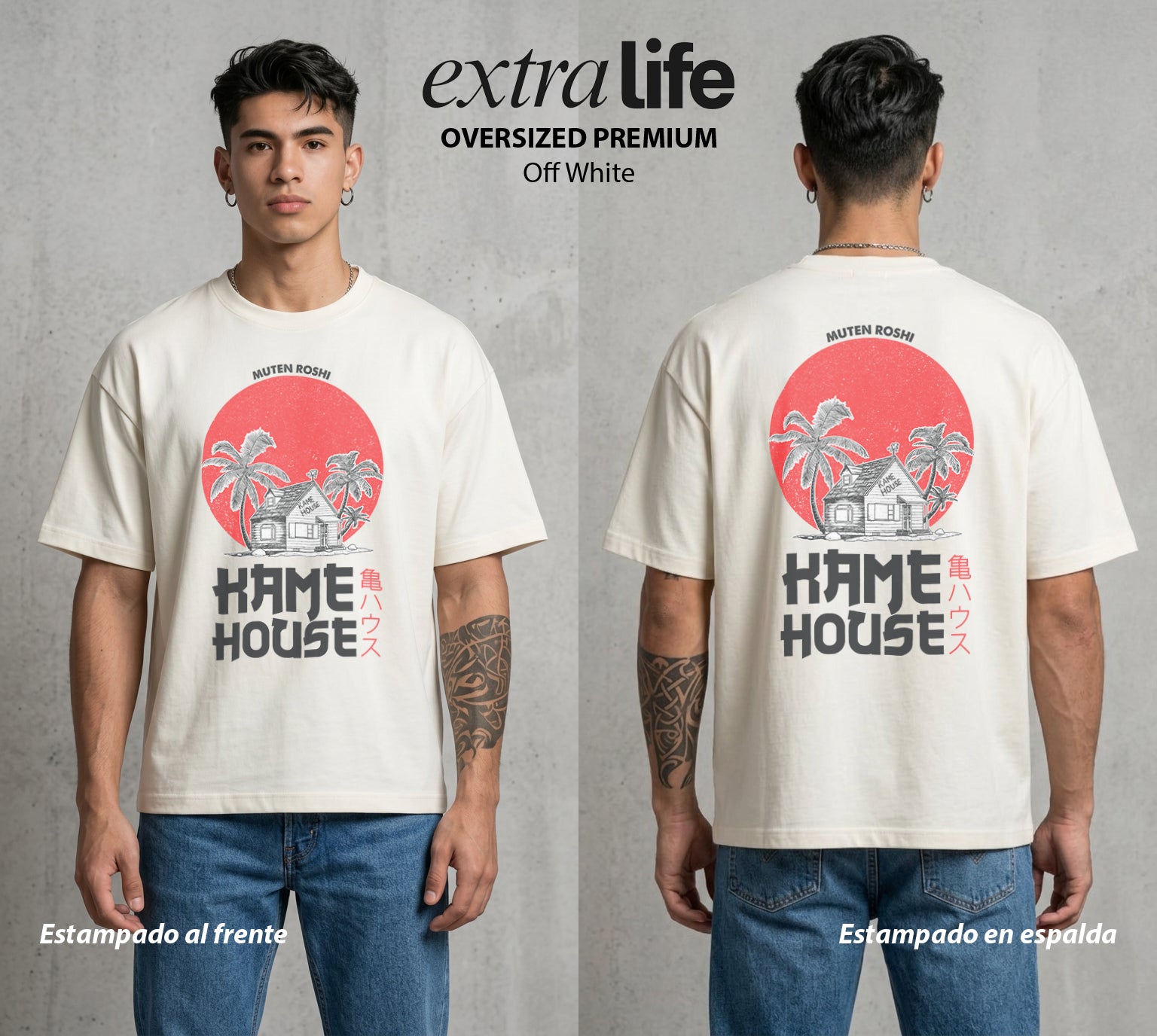 El Poder de las Esferas | La Casa de la Tortuga #00828 - Playera Oversized Premium | Off White - Foto en modelo