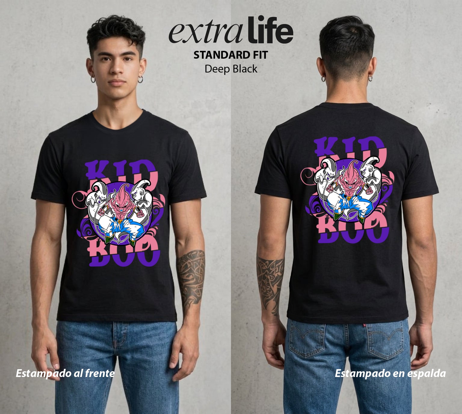 El Poder de las Esferas | El Puro Caos #00831 - Playera Standard Fit | Deep Black - Foto en modelo