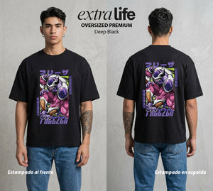 El Poder de las Esferas | El Rey del Frio #00832 - Playera Oversized Premium | Deep Black - Foto en modelo
