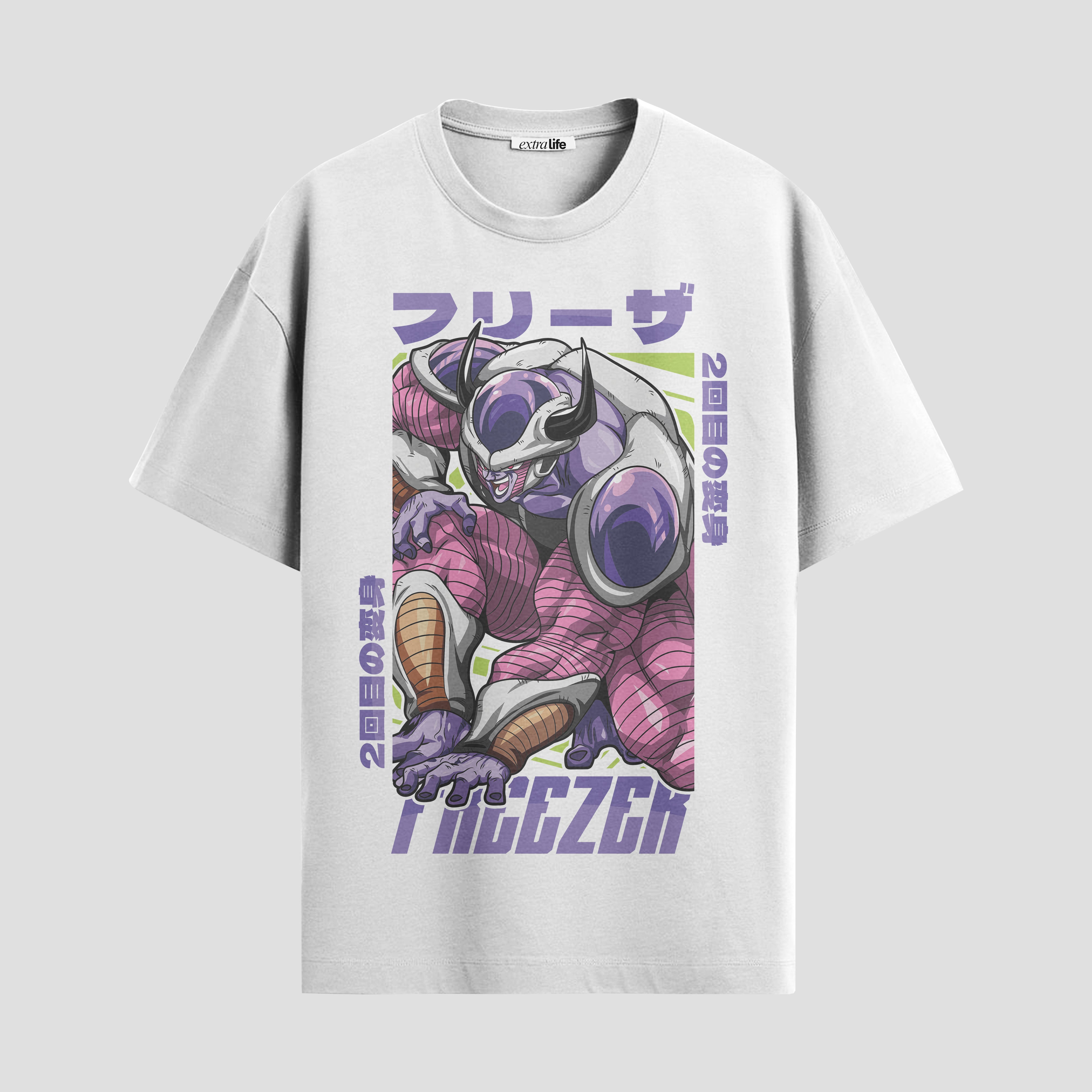 Playera urbana de anime y gaming ExtraLife MX, corte Standard Fit unisex ligero y transpirable en color Deep Black y Pure White, ropa de uso diario para gym y casual.