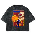 Playera streetwear premium de anime y gaming ExtraLife MX, corte boxy deluxe mineral wash heavyweight en color Acid Wash, moda urbana mexicana de culto.