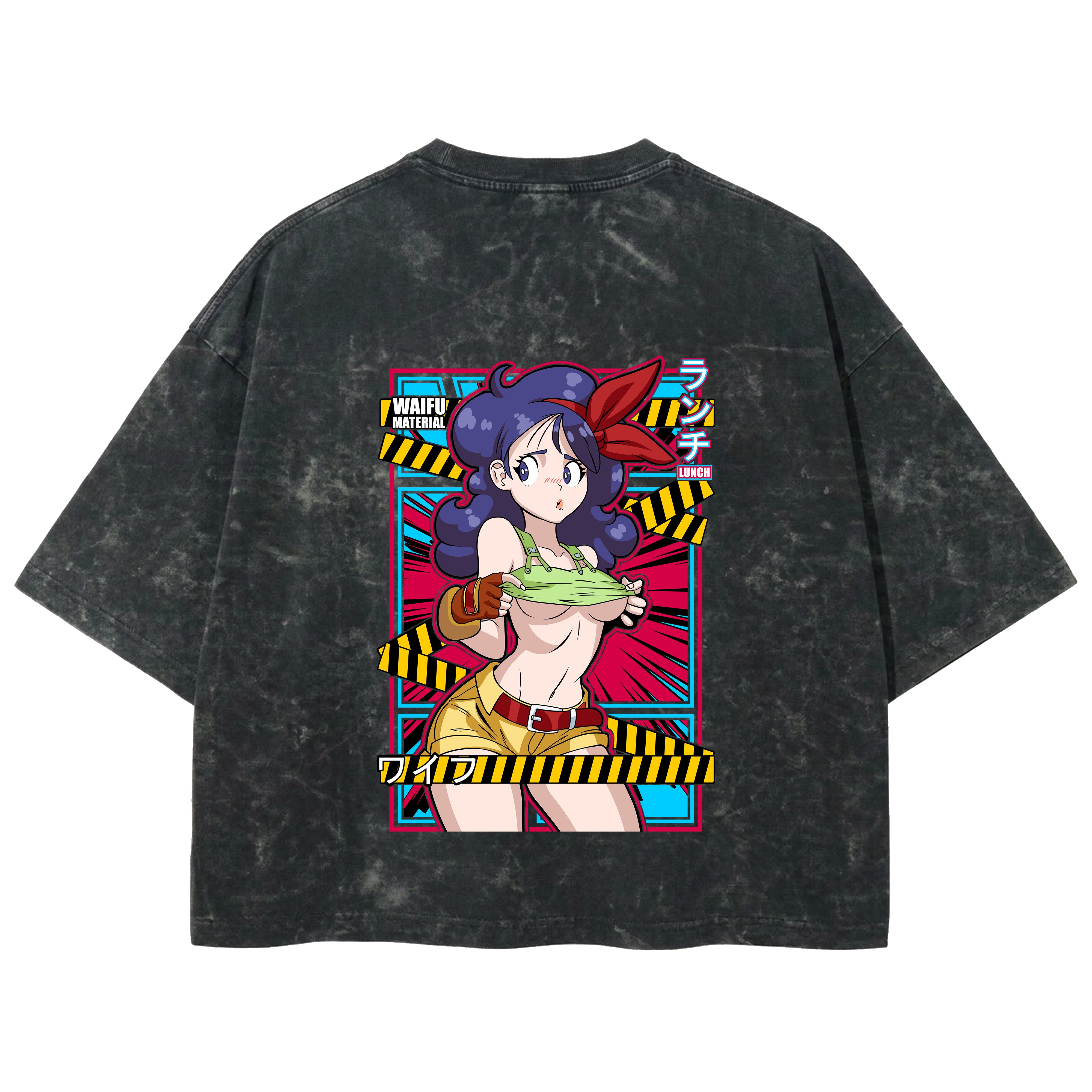 Playera streetwear premium de anime y gaming ExtraLife MX, corte boxy deluxe mineral wash heavyweight en color Acid Wash, moda urbana mexicana de culto.